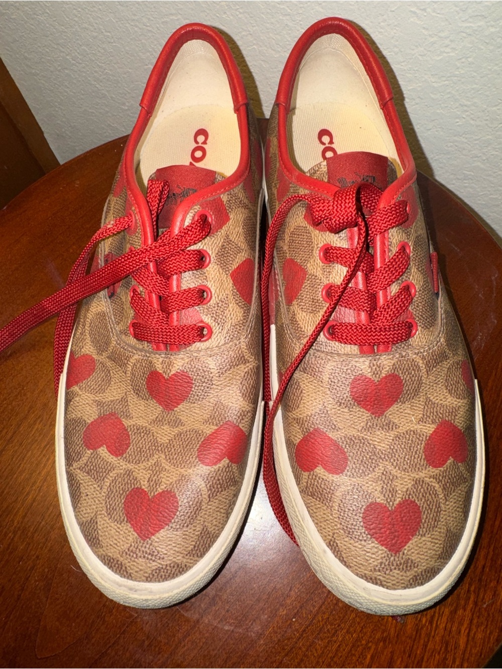 COACH Citysole coated canvas electric red hearts  shoes US size 9.5 B